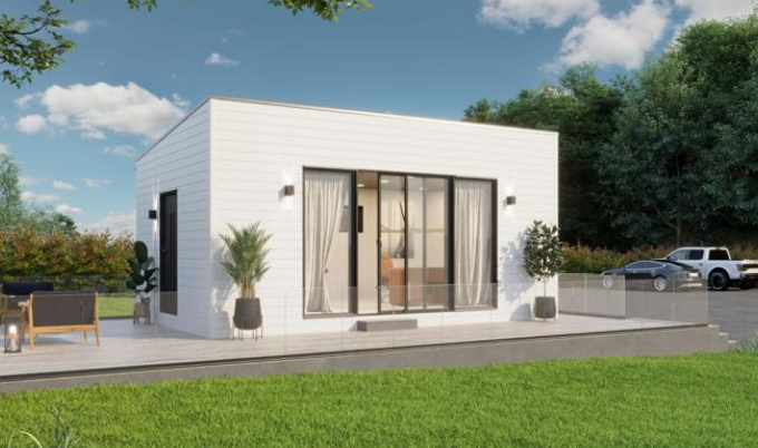 FRIDA - Minimalistiskt mörkt attefallshus